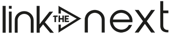 Footer Logo mit der Wortmarke "link the next"
